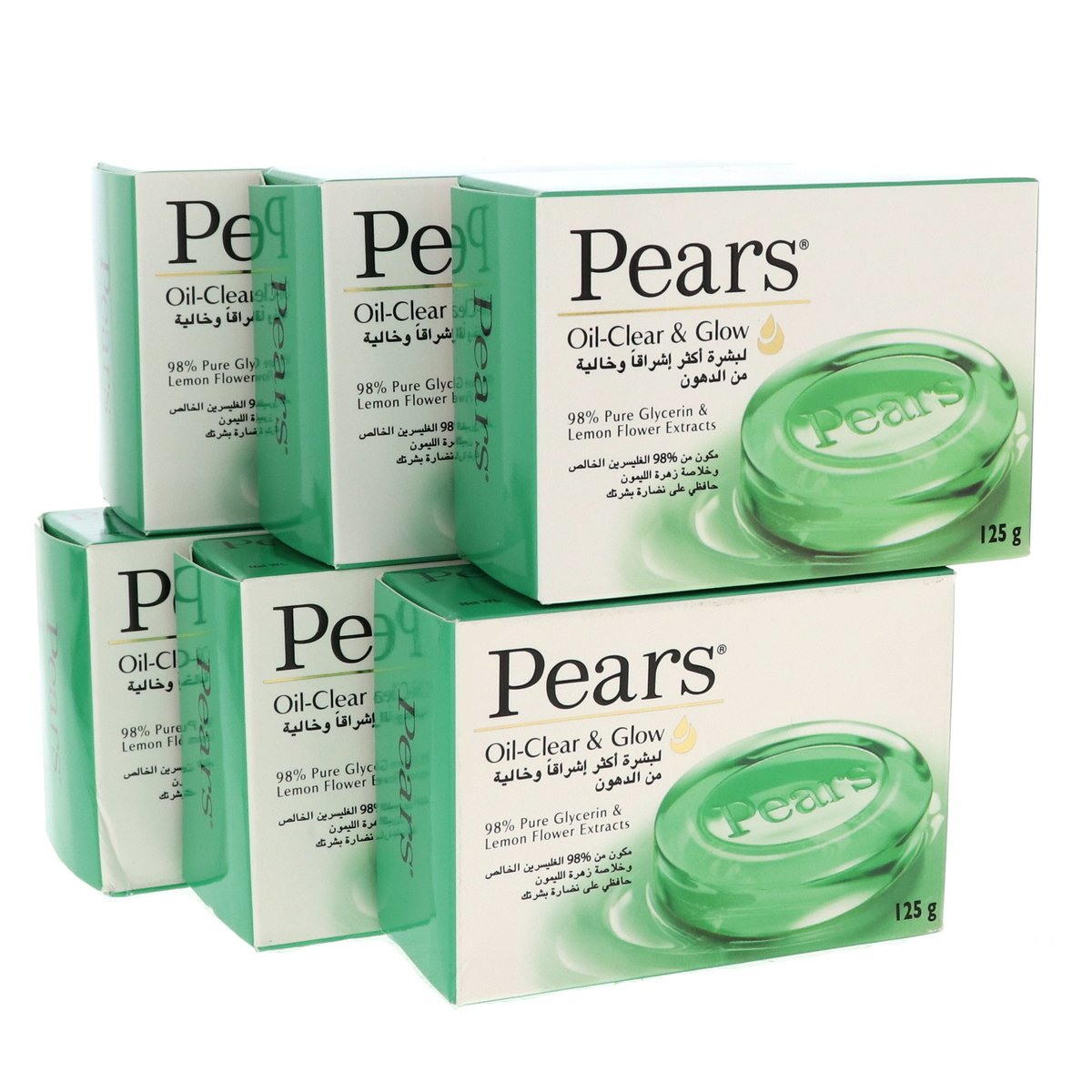 Pears Soap Pure Glycerin & Lemon Flower Extracts 6 x 125 g