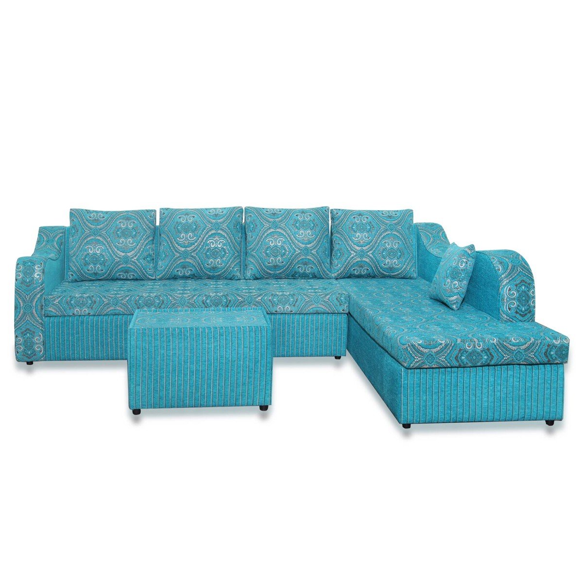 Design Plus Fabric Sofa Set Corner ML07 Blue