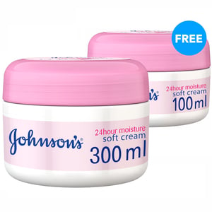 Johnson & Johnson Soft Cream 24H Moisture 300ml + 100ml