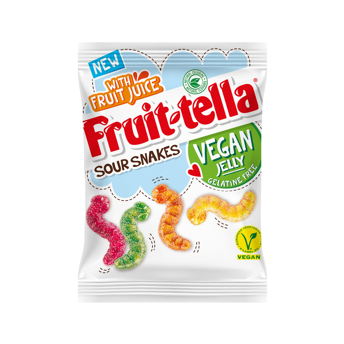 Fruit-tella Vegan Sour Snakes Gummy Jellies Candy 150 g