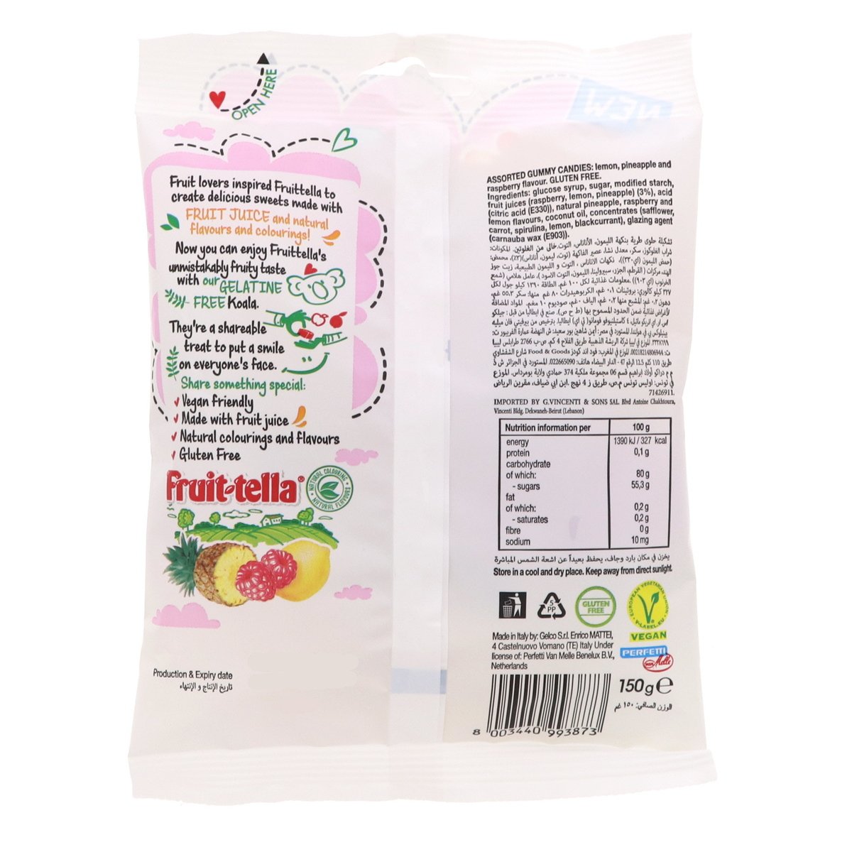 Fruittella Koalas Vegan Jelly Bag 150g