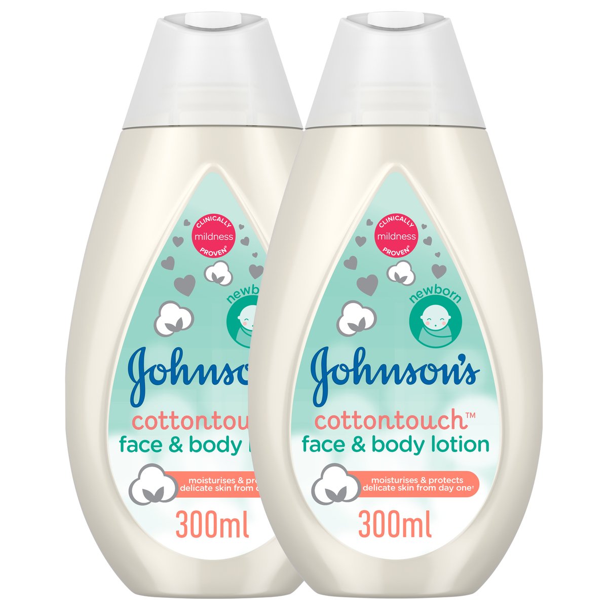 Johnson's Cotton Touch Face and Body Lotion 2 x 300 ml