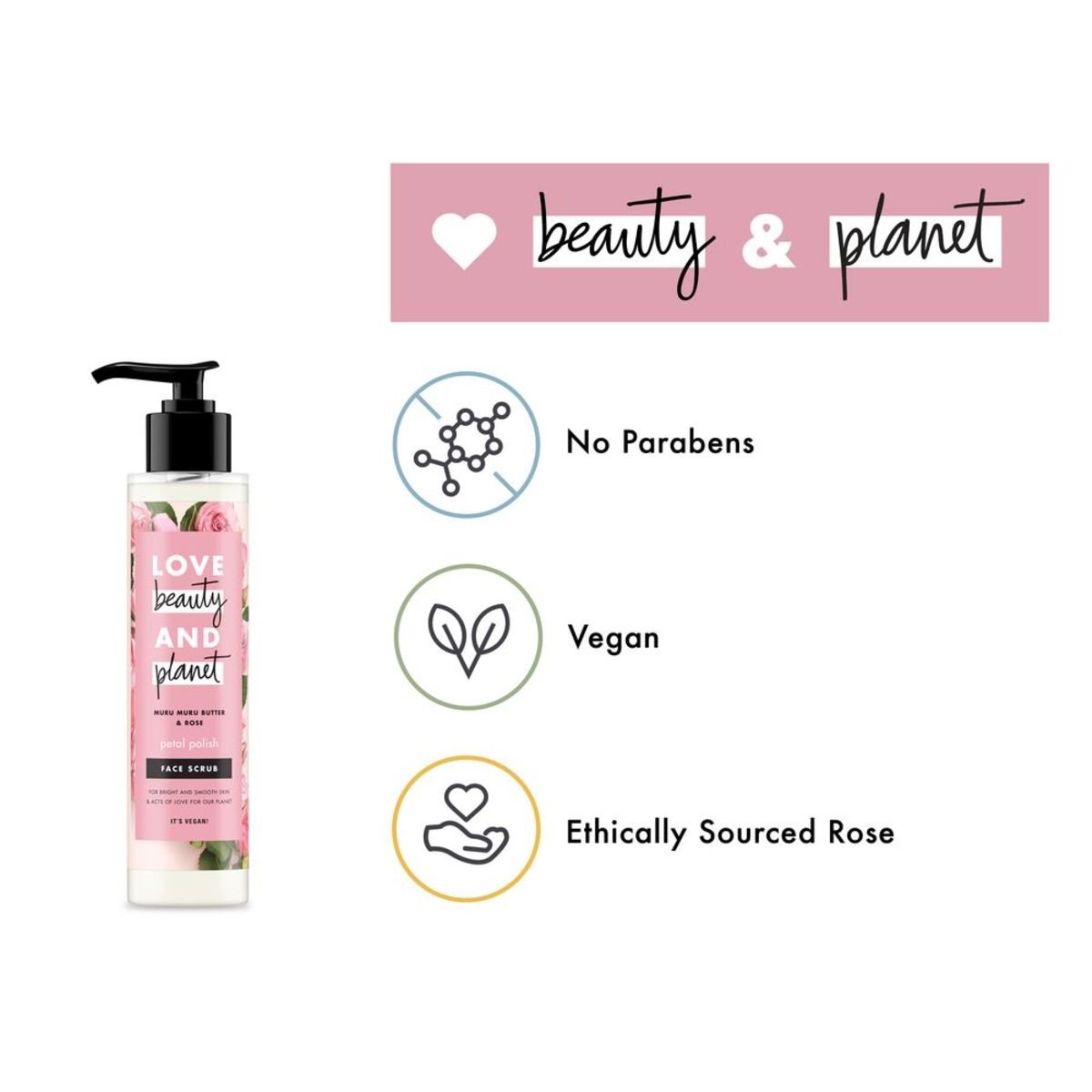 Love Beauty and Planet Face Scrub Petal Polish Murumuru Butter & Rose 125 ml