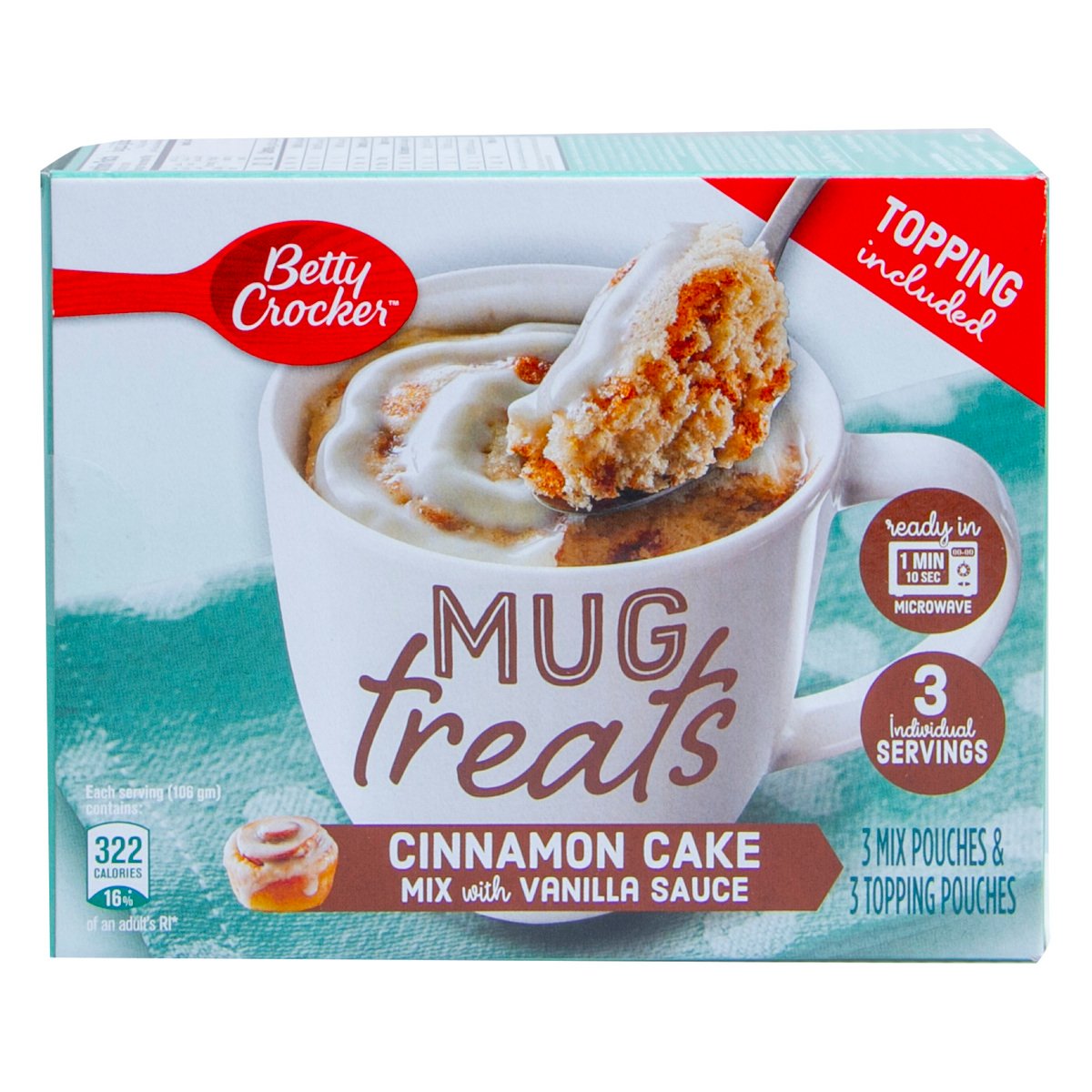 Betty Crocker Mug Treats Cinnamon Cake Mix With Vanilla Sauce 204g