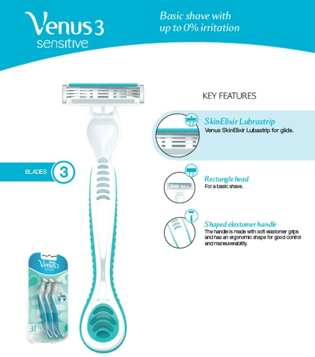 Gillette Venus 3 Sensitive Disposable Razor 3 pcs