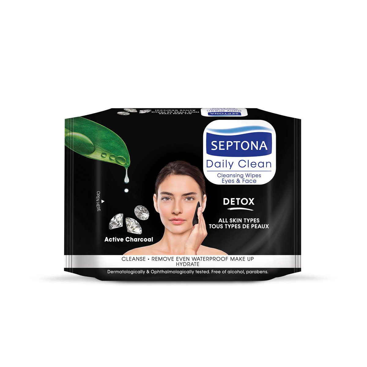 Septona Daily Clean Cleansing Wipes Active Charcoal 20pcs