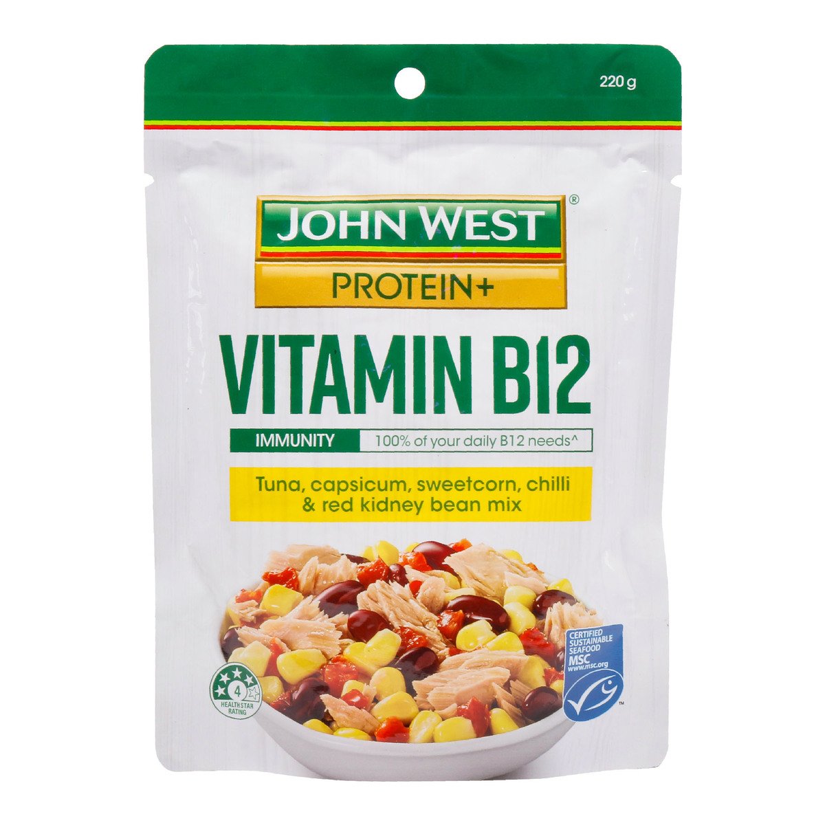 John West Tuna, Capsicum, Sweet Corn, Chilli & Red Kidney Bean Mix 220g