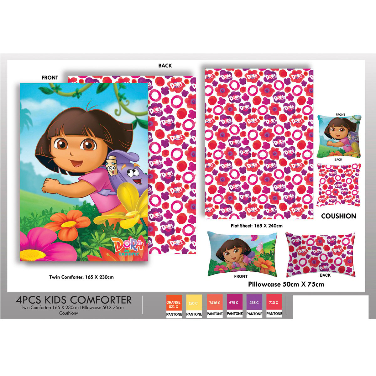 Dora Kids Comforter 4pcs Set 165x230cm TRHA641