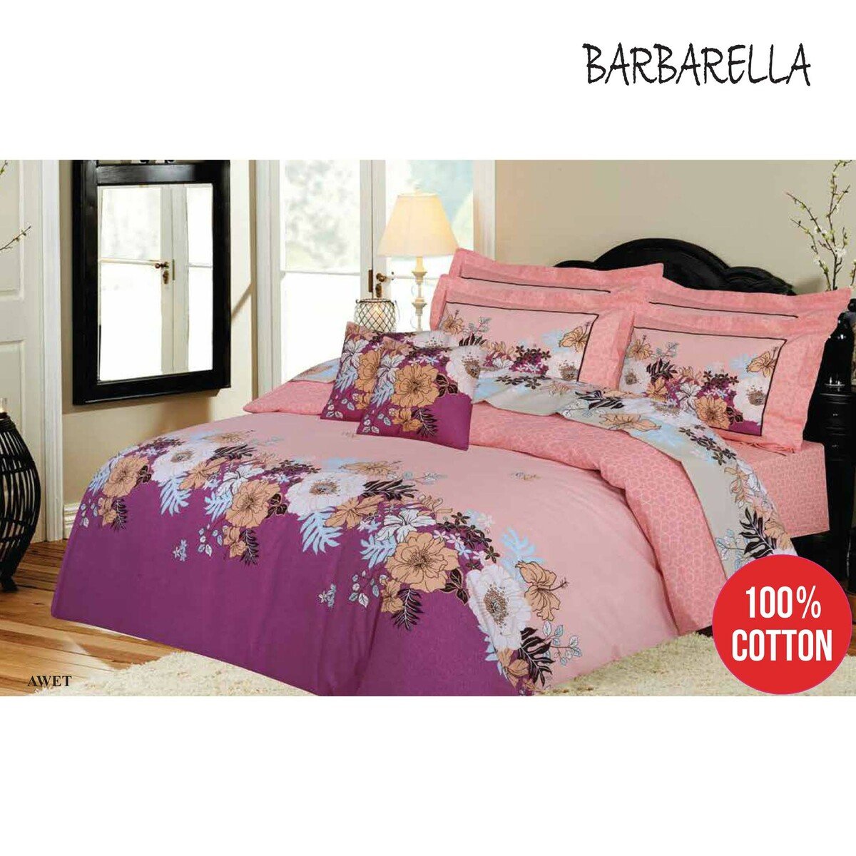 Barbarella Comforter Set Double 193x241cm Awet 4pcs Set