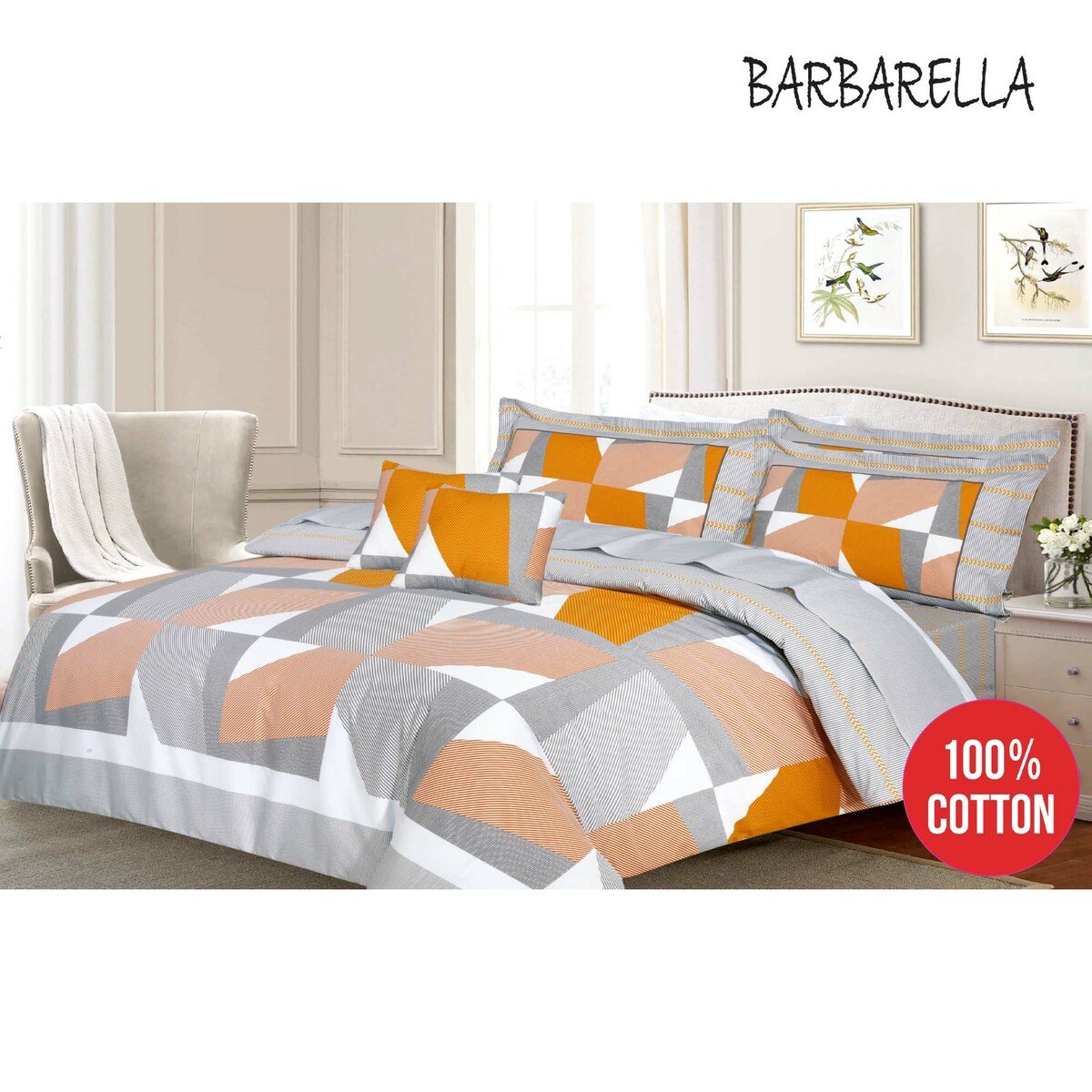 Barbarella Comforter Set Double 193x241cm Cego 4pcs Set