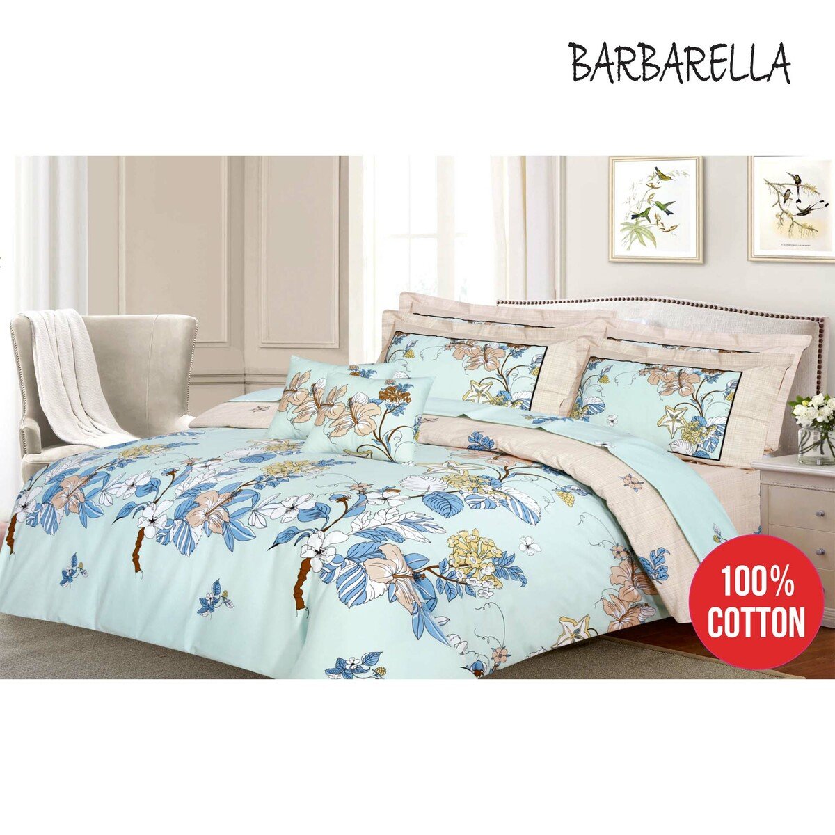 Barbarella Comforter Set Double 193x241cm Dywo 4pcs Set