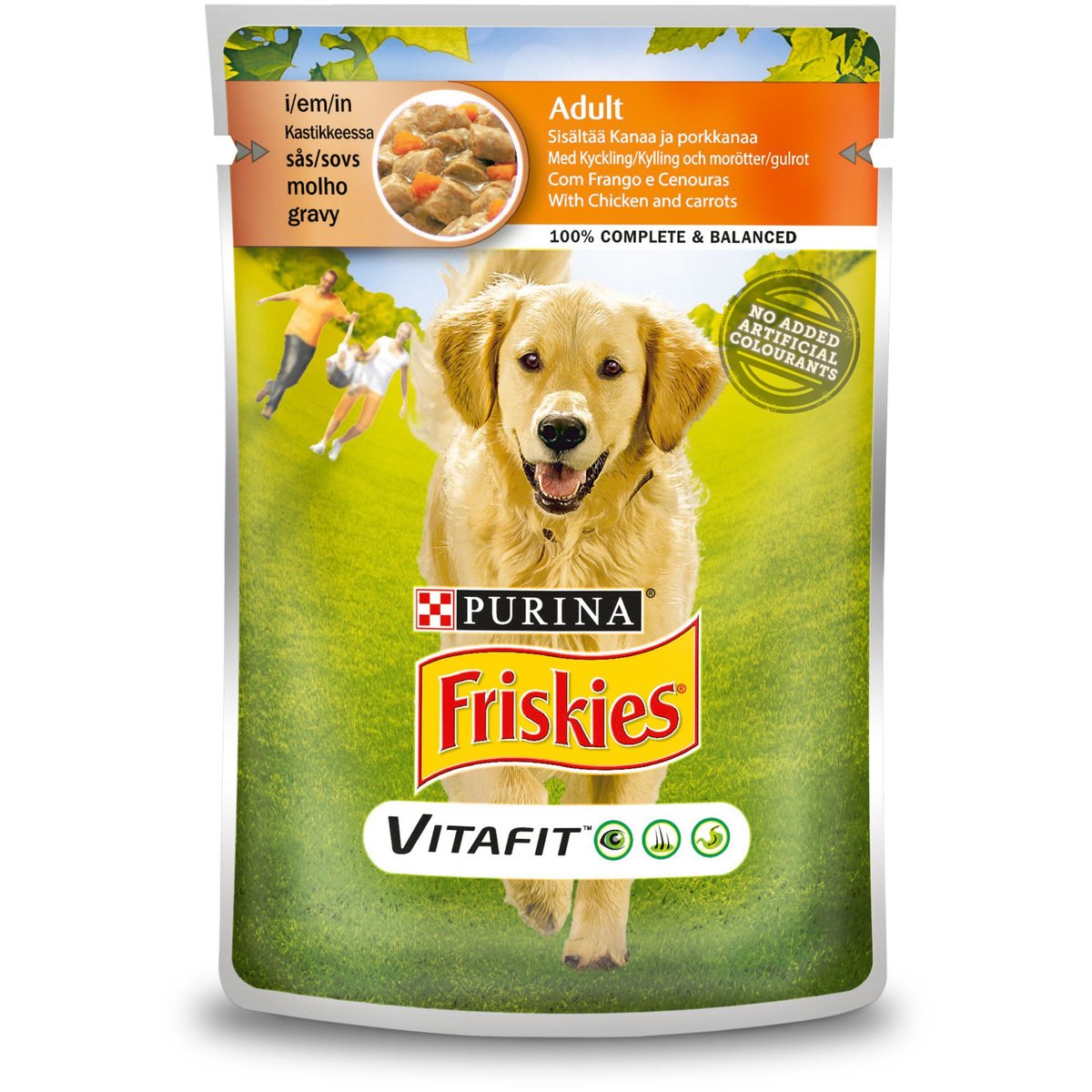 Purina Friskies Adult Dog Food with Chicken and Carrot Pouch 100 g