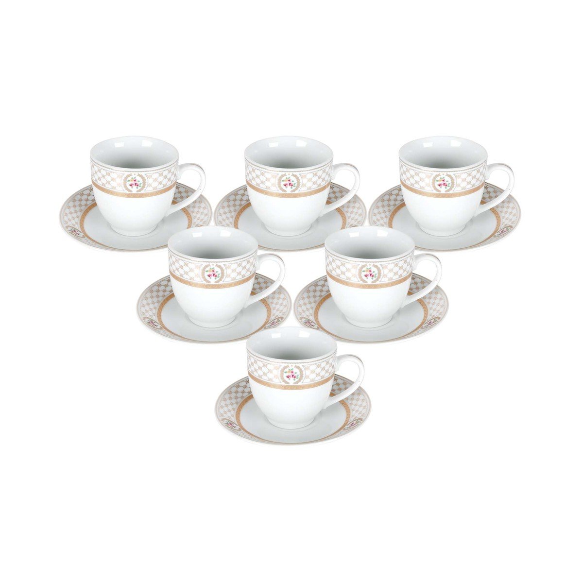 Pearl Noire Ceramic Cup & Saucer DO16156G 12pcs