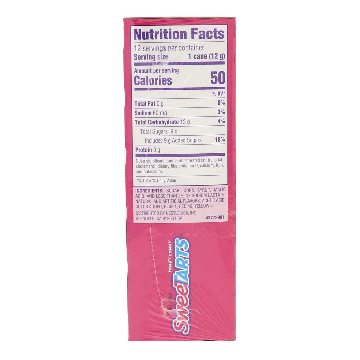 Spangler Sweetarts 3 Tangy Fruity Flavors Candy Canes 149.6g