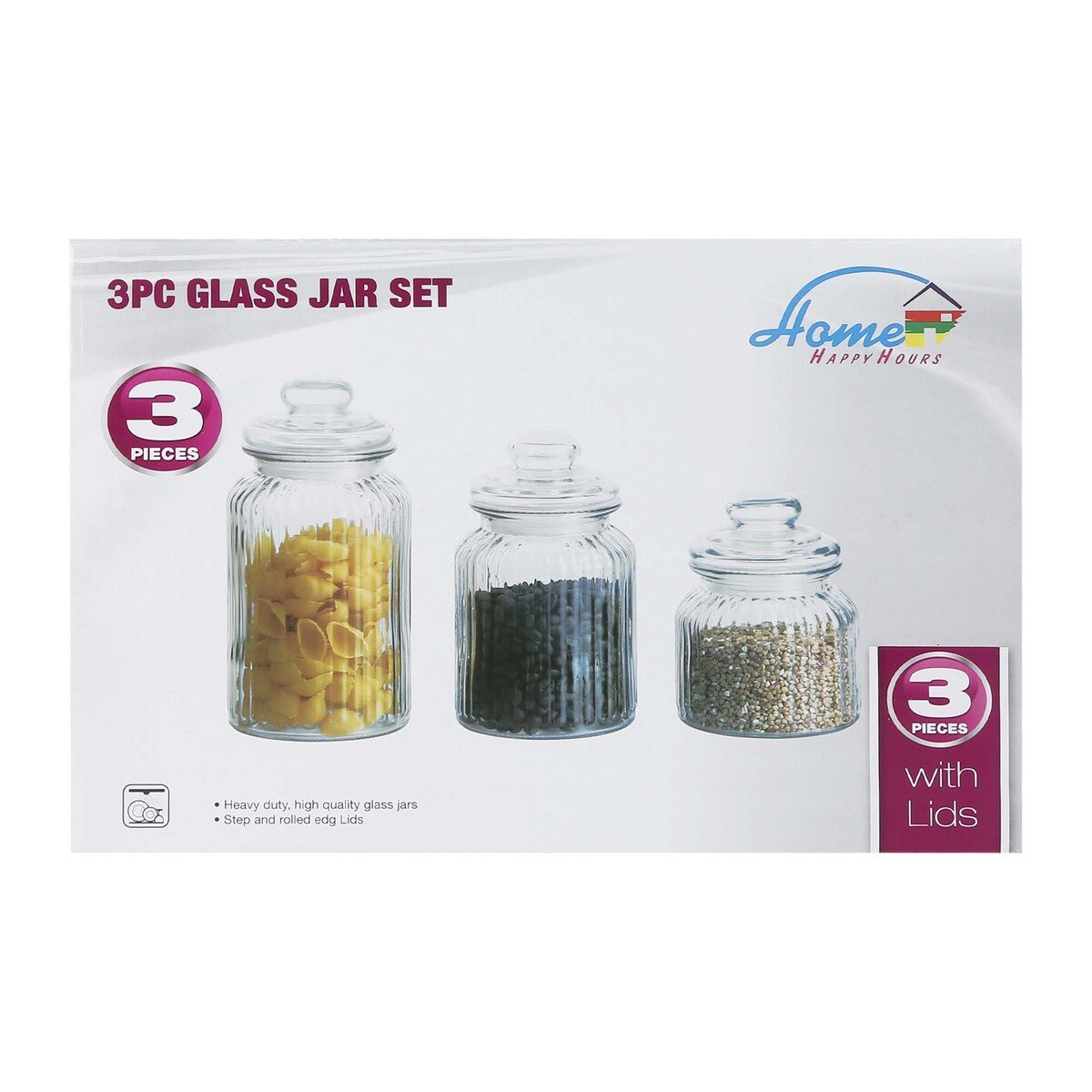 Home Glass Storag Jar SYD-2 3pcs