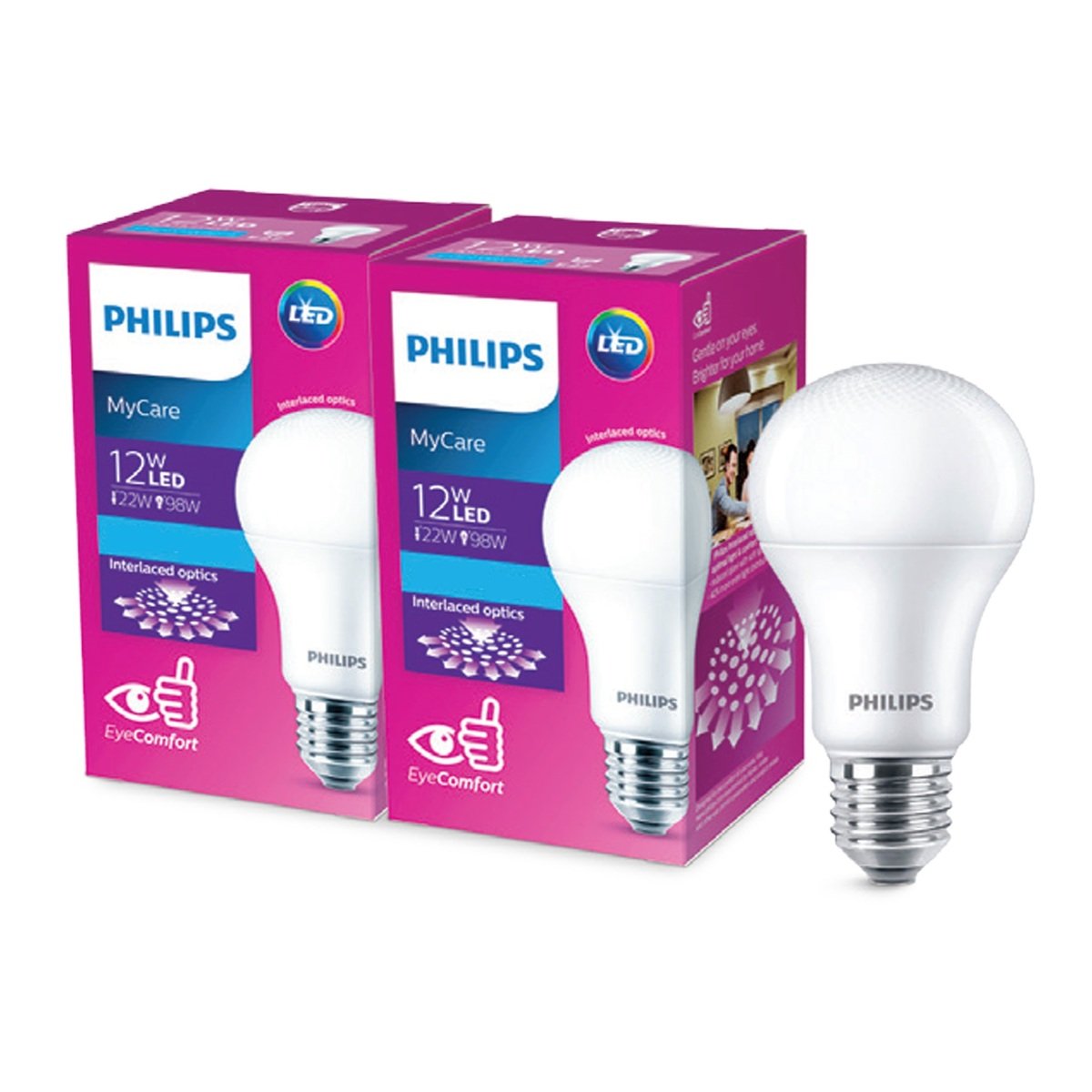 Philips LED Bulb 12W E27 2pcs Warm White