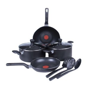 Tefal Non Stick Cookware Set Super Cook 9pcs Black B143S984