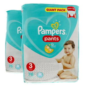 Pampers Pants Diapers Size 3 Midi 6-11kg Giant Pack 2 x 76 Count