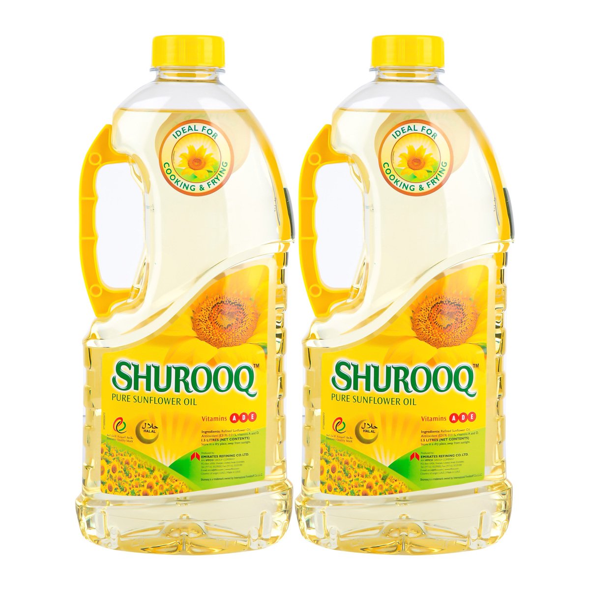 اشتري قم بشراء شروق زيت دوار الشمس النقي 2 × 1.5 لتر Online at Best Price من الموقع - من لولو هايبر ماركت Sunflower Oil في السعودية