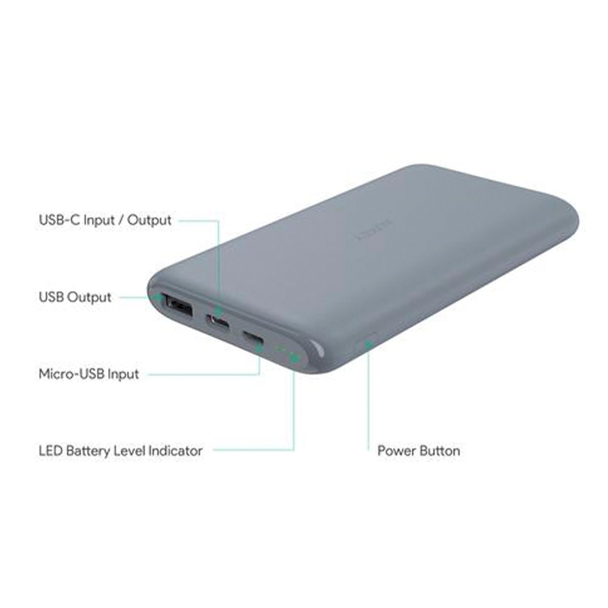 Aukey PB-XN10 10000mAh USB-C Rapid charge Ultra Slim Power Bank(AKY-PBXN10-10000C-GRY)