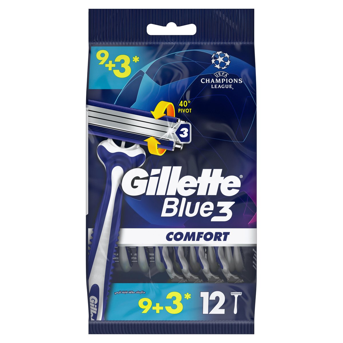 Buy Gillette Blue 3 Comfort Disposable Mens Razors 9+3 Online at Best Price | Razor Disposable | Lulu Kuwait in Kuwait