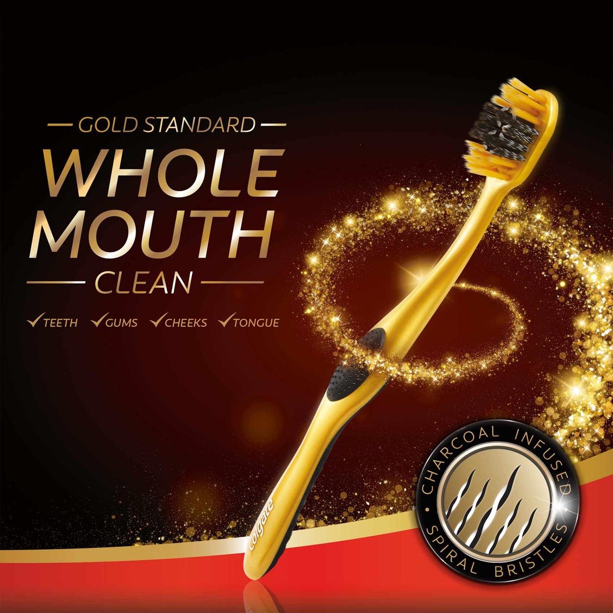 Colgate Toothbrush 360 Charcoal Gold Soft 2pcs
