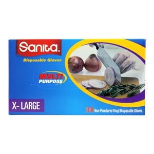Sanita Disposable Vinyl Gloves Non-Powdered X-Large 100 pcs