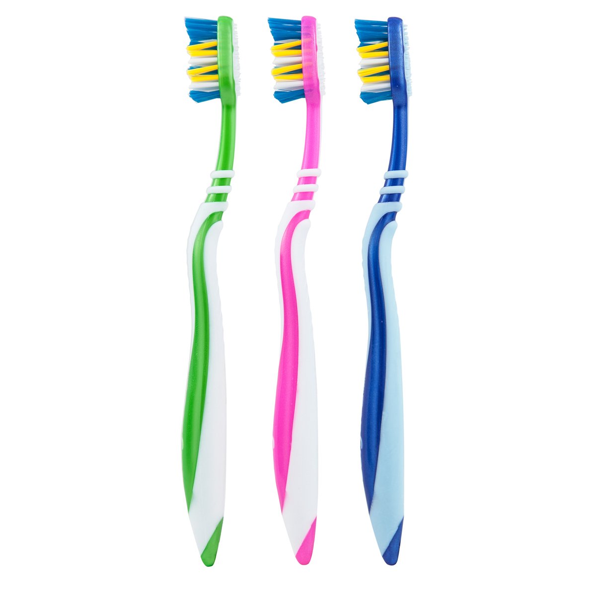 كولجيت فرشاة أسنان متعرجة متوسطة بألوان متنوعة 3 قطع