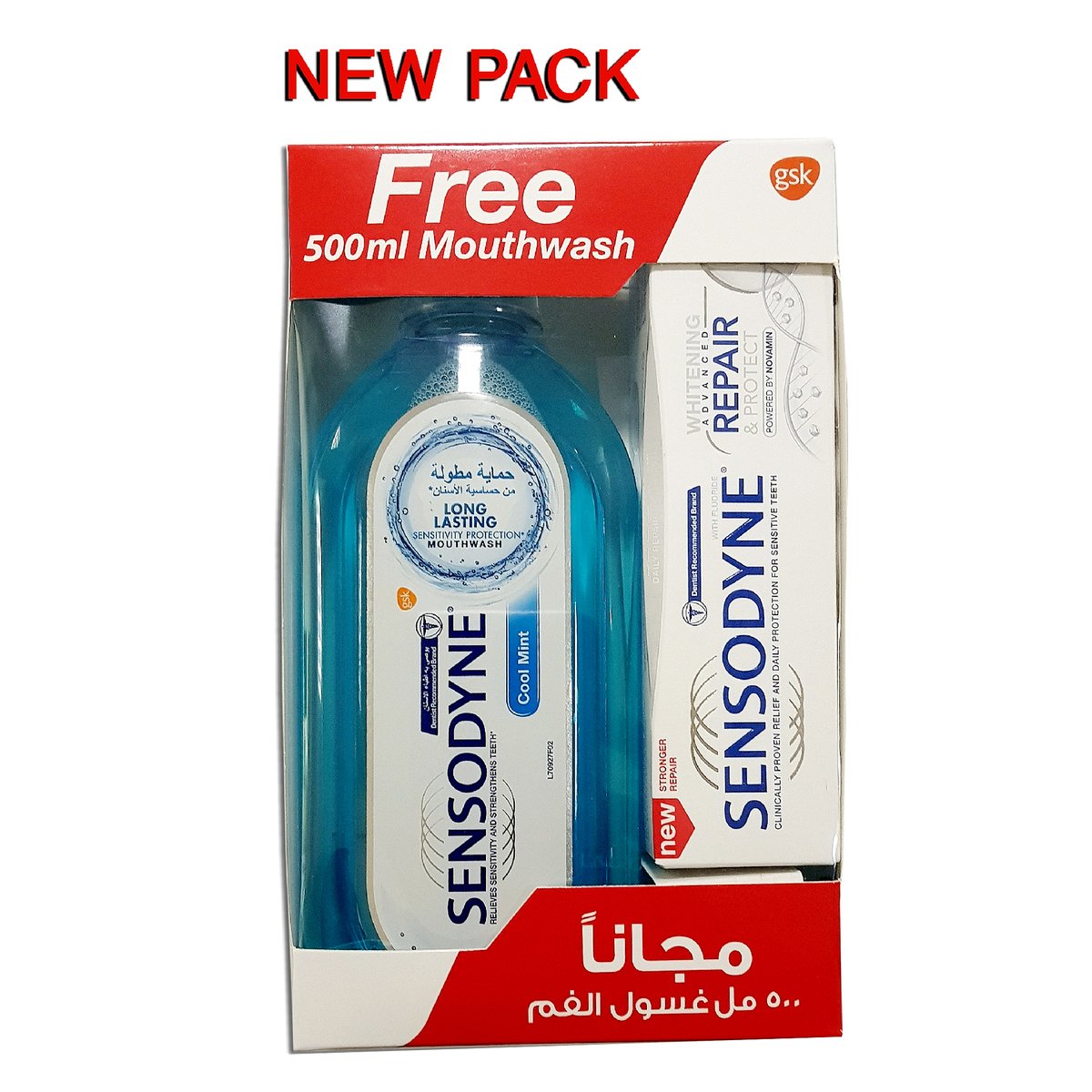 Sensodyne Repair & Protect Toothpaste 75 ml + Cool Mint Mouthwash 500 ml