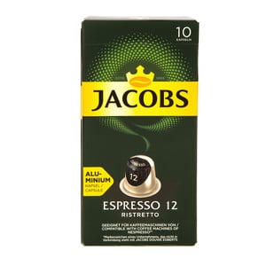 جايكوبس اسبريسو ١٢ ريستريتو كبسولة قهوة مطحونة ٥٢ جم