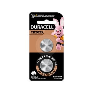 Duracell Specialty 2025 Lithium Coin Battery 3V, pack of 2 (DL2025/CR2025) suitable for use in keyfobs, scales, wearables and medical devices