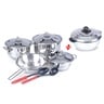 Presige Stainless Steel Cookware Set 9pcs + Staineless Steel Hot Pot 1.2 Ltr