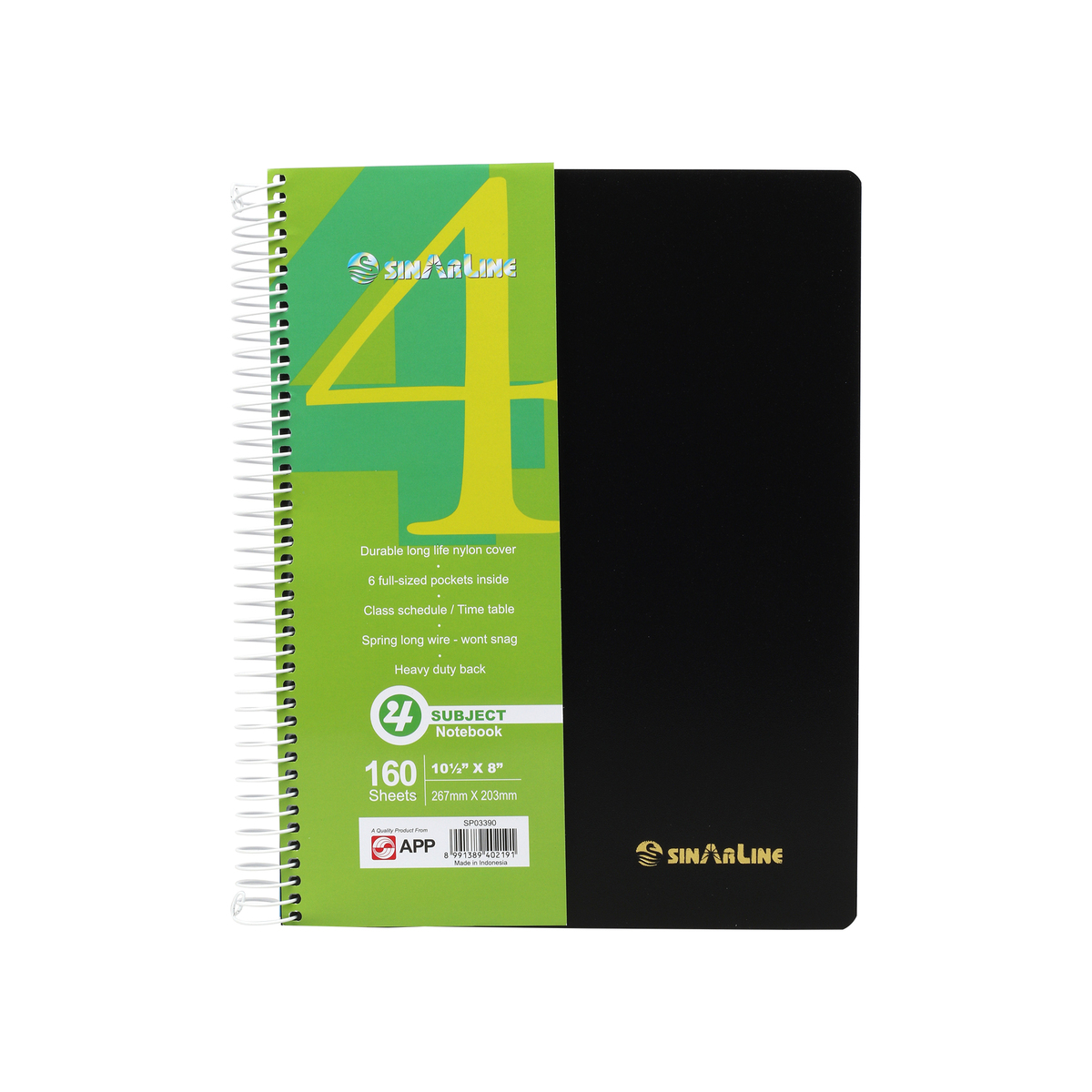 Sinar Line 4 Subject Spiral Note Book 160 Sheets