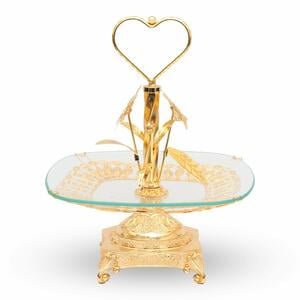 Home Glass Candy Tray With Stand TW7027G/H Gold