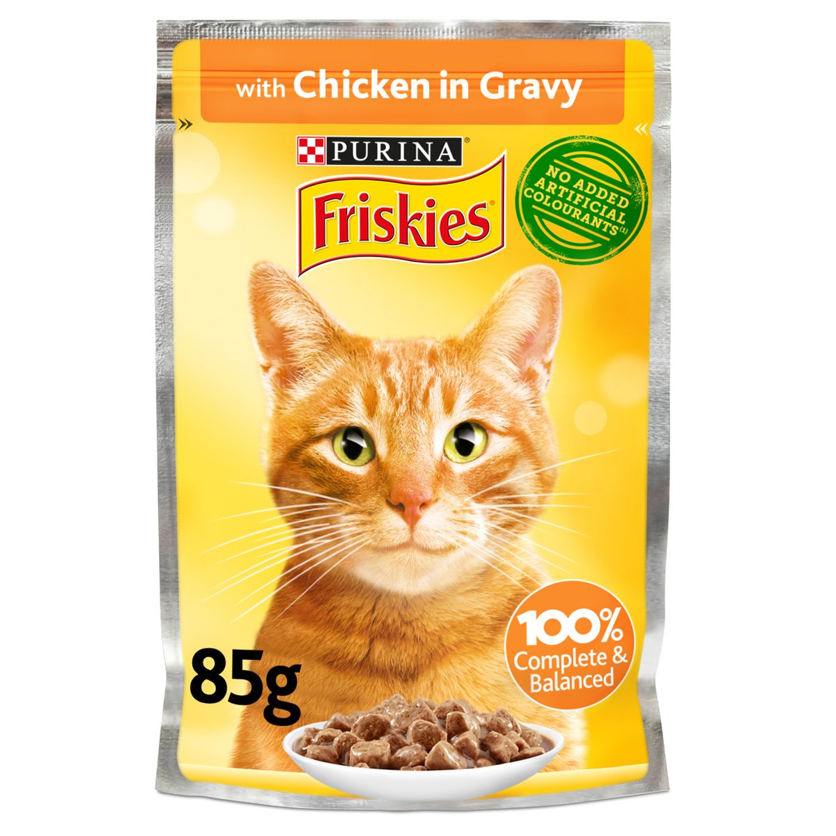 Purina Friskies Chicken Chunks in Gravy Wet Cat Food Pouch 85 g