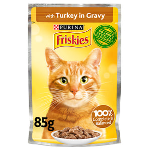Purina Friskies Turkey Chunks in Gravy Wet Cat Food Pouch 85g