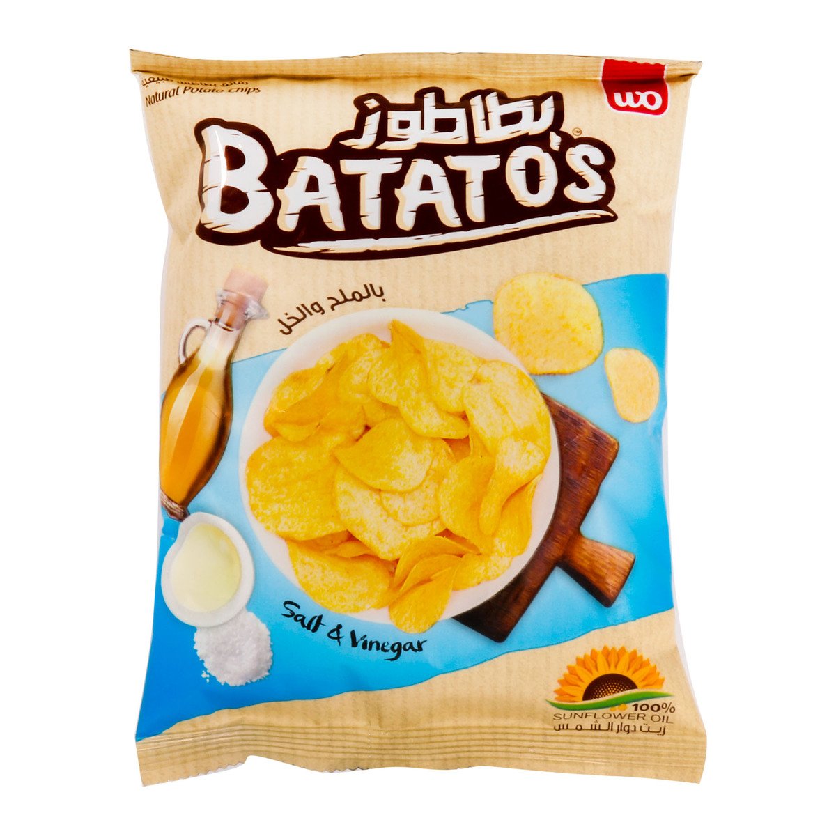 باتاتو رقائق البطاطس بالملح و الخل 15 جم