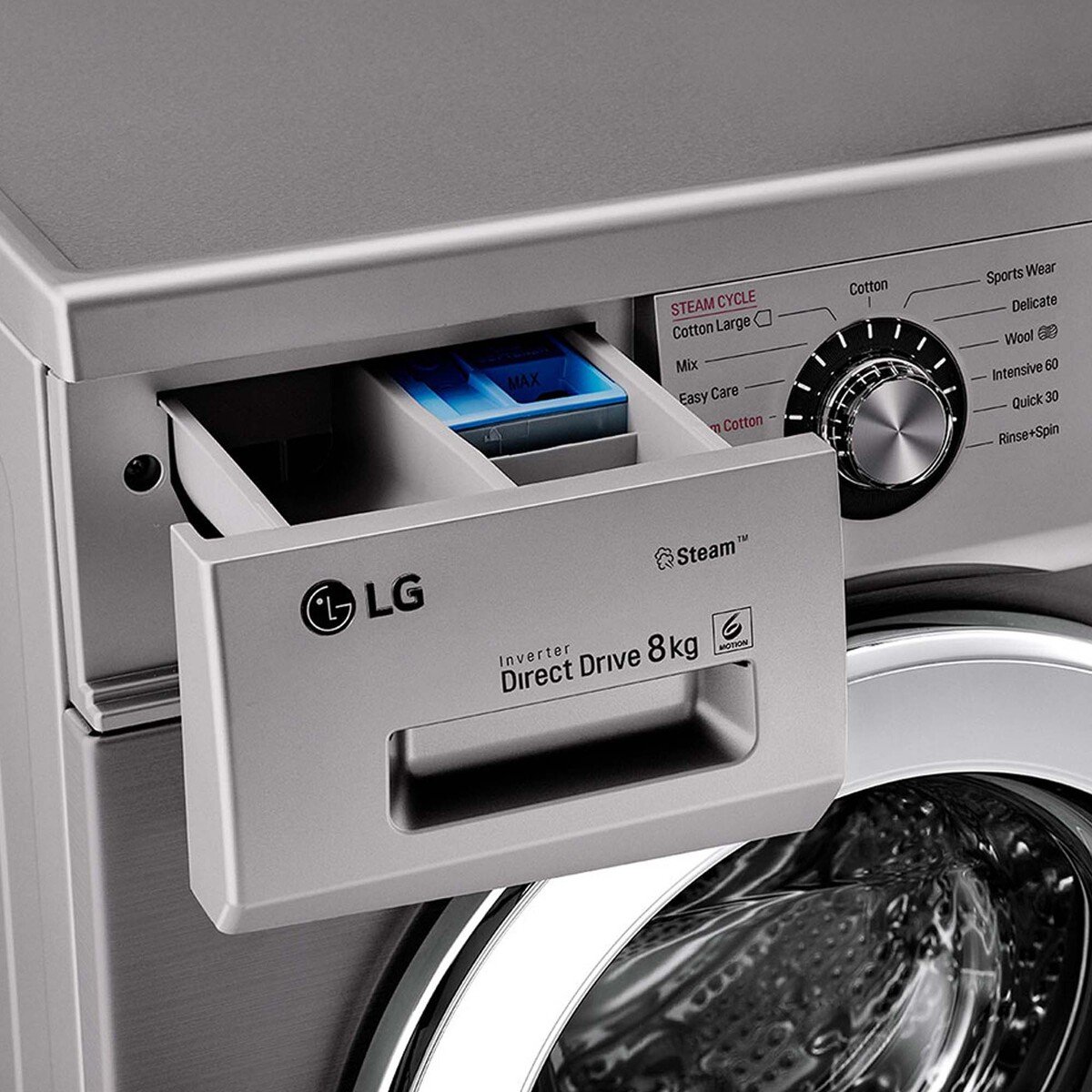 LG Front Load Washing Machine FH4G6TDY6 8KG, Sleek Design & Convinient Touch UI, Award and Proven, Inverter Direct Drive Motor