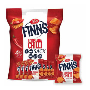 اشتري قم بشراء Tiffany Finns Louisiana Chilli Chips 24 x 12 g Online at Best Price من الموقع - من لولو هايبر ماركت Potato Bags في الامارات