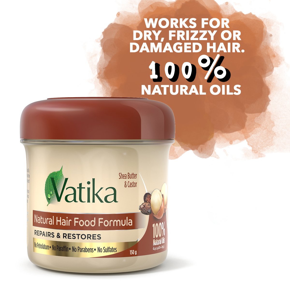 Dabur Vatika Shea Butter & Castor Natural Hair Food Formula 150 ml
