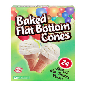 Honeyfield Baked Flat Bottom Ice Cream Cones 24pcs