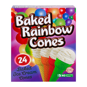 Honeyfield Baked Ice Cream Cones Rainbow 24 pcs