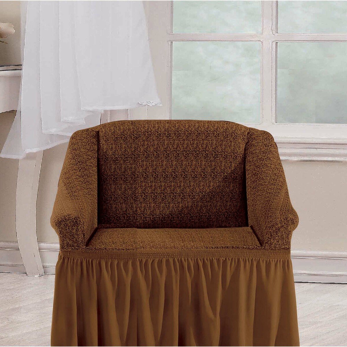Cannon Sofa Cover 1 Seater Brown