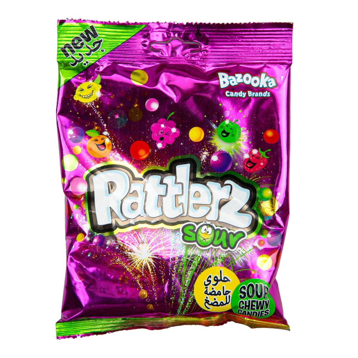 اشتري قم بشراء Bazooka Candy Rattlerz Sour Chewy, 120 g Online at Best Price من الموقع - من لولو هايبر ماركت Candy في الكويت