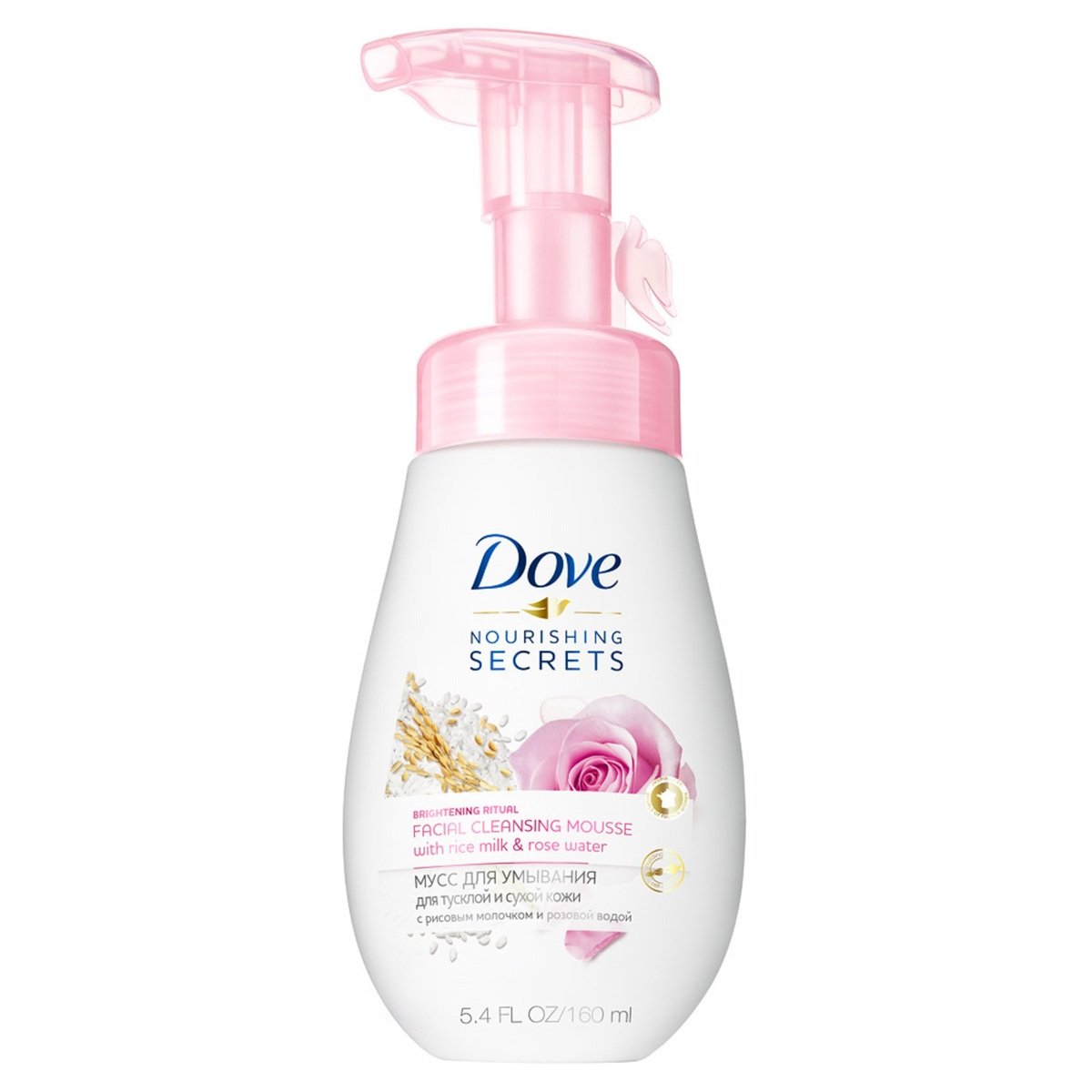 Dove Facial Cleansing Mousse Japanese Rice Milk & Rose Water 160ml
