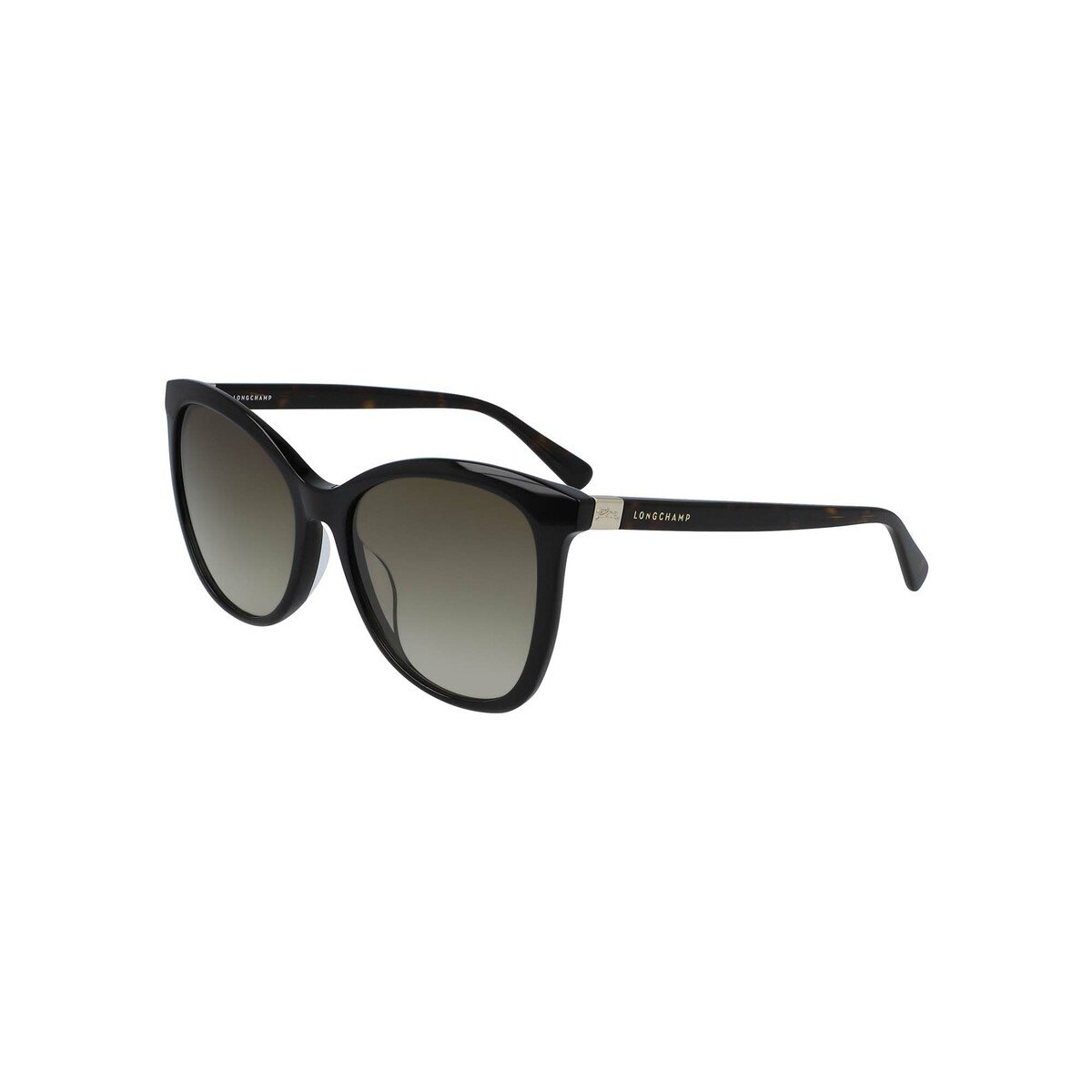 لونج شامب نظارة شمسية نسائية 648S55 بتصميم مستطيل و لون أسود بني