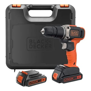 Black + Decker Cordless BCD003C2K-GB 18V Hammer Drill + 2x 1.5Ah Battery + KitBox