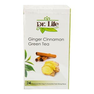 Dr. Life Ginger Cinnamon Green Tea 24 Teabags