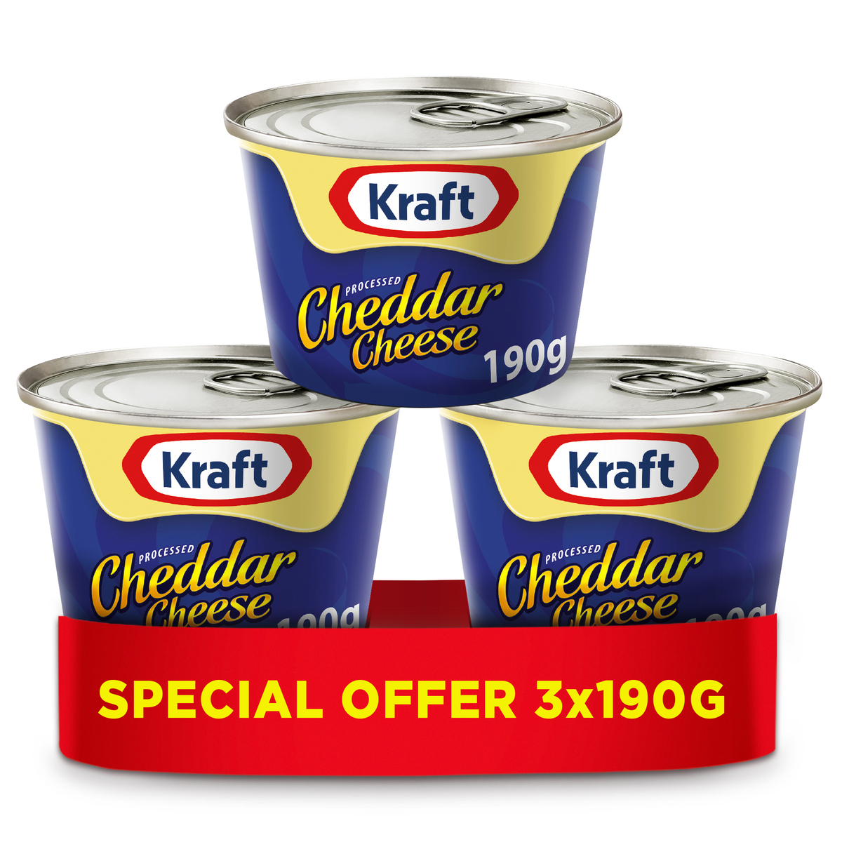 Kraft Cheddar Cheese 3 x 190 g