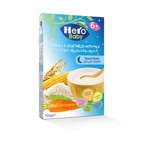 Hero Baby 8 Cereals & Vegetables With Milk From 6 Months 150g